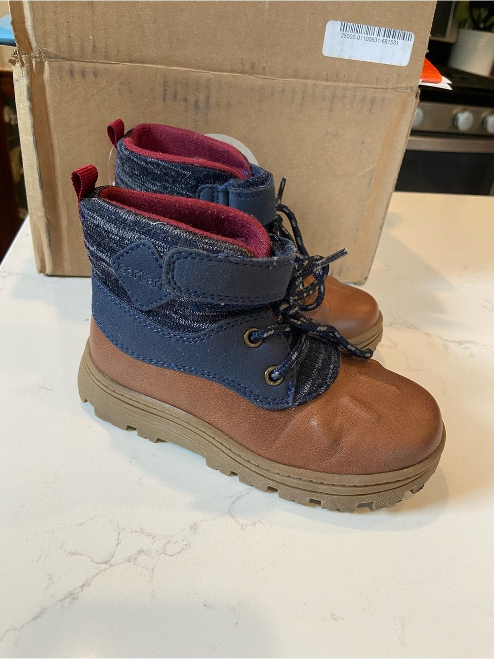 Carter's Brown & Navy Kids Winter Boots